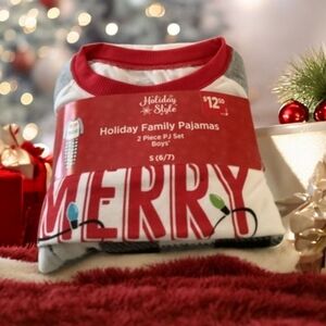Holiday style pajamas at two-piece small 6-7 kids new never opened. Gift ideas 🎄